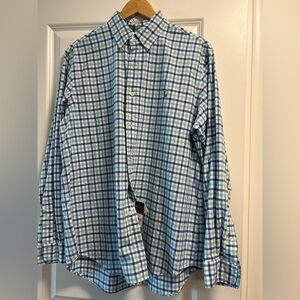 Men’s NWT Polo by Ralph Lauren Blue and Green Casual Button Down Shirt
